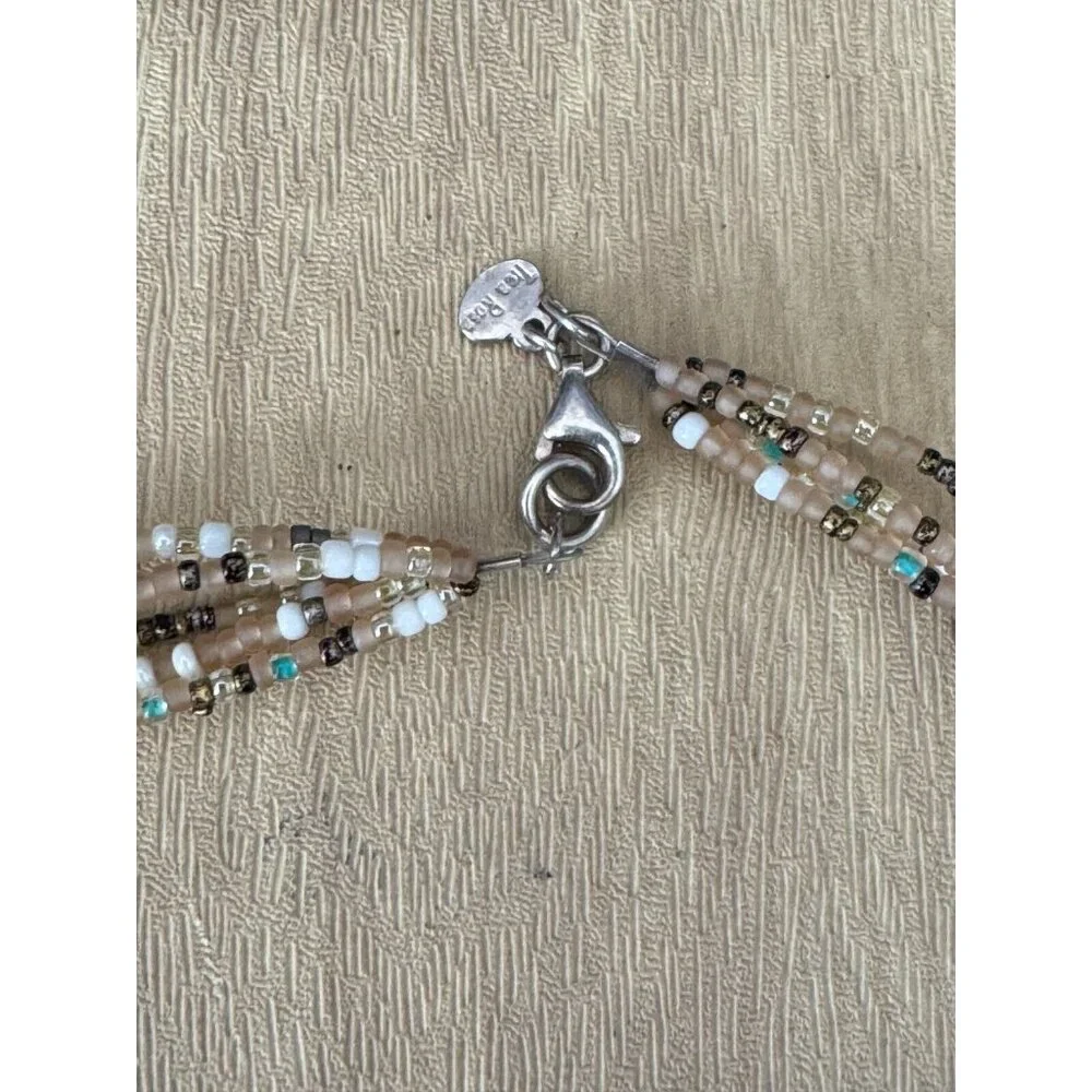 Tica Rose 925 Sterling Silver Rose Quartz Gemstone Beaded Multi-Strand Necklace - Picture 8 of 10